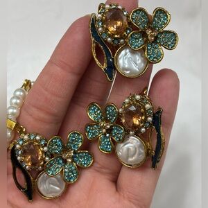 Turkish Floral Gold and Blue Set